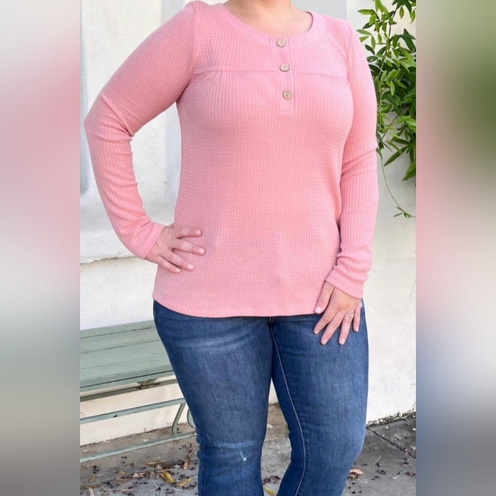 Pink Waffle Top